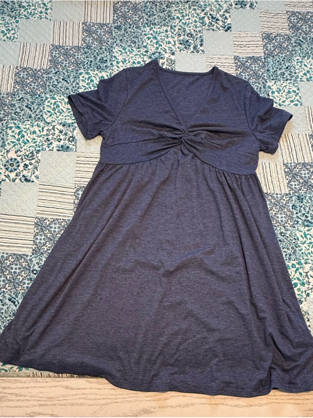 SHEIN Curve 1XL Heathered Blue Knit Top